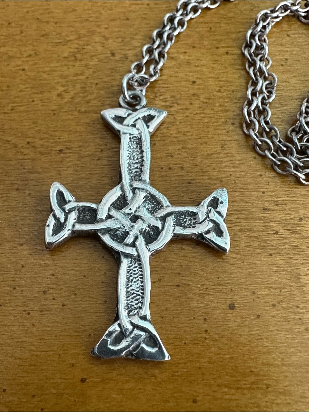 Robert Allison Scottish Sterling Celtic Cross Pendant-Rich and Traditional
